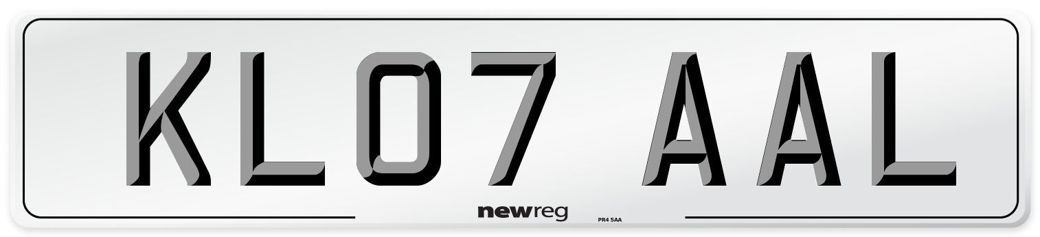 KL07 AAL Number Plate from New Reg